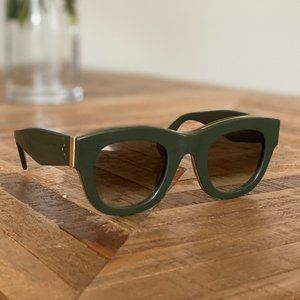 Celine Green and Gold Strat Brow Sunglasses